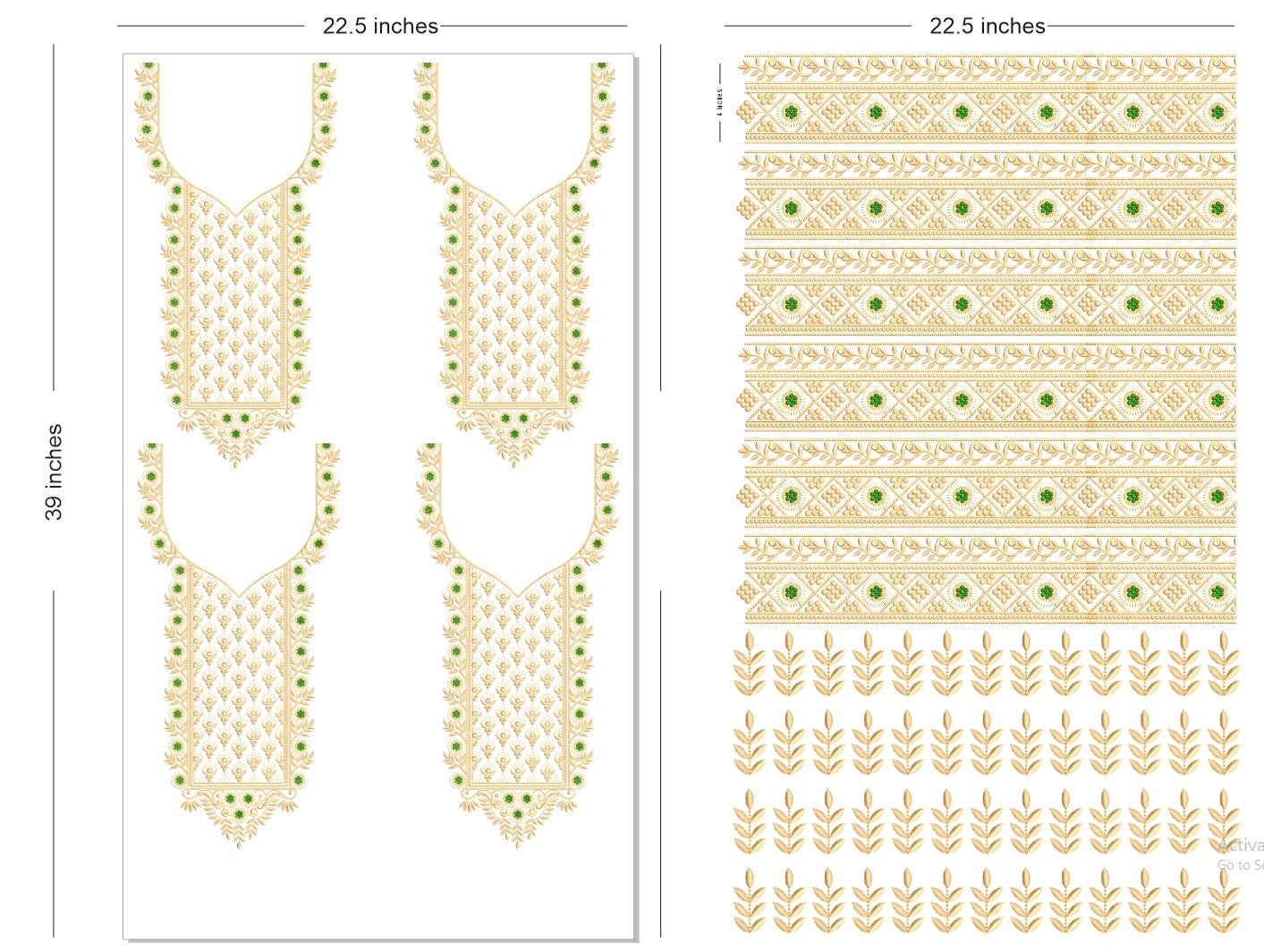 🔥 Premium HD Embroidery-Effect DTF Sticker Set (Neck + 2 Meter Border) (Copy)