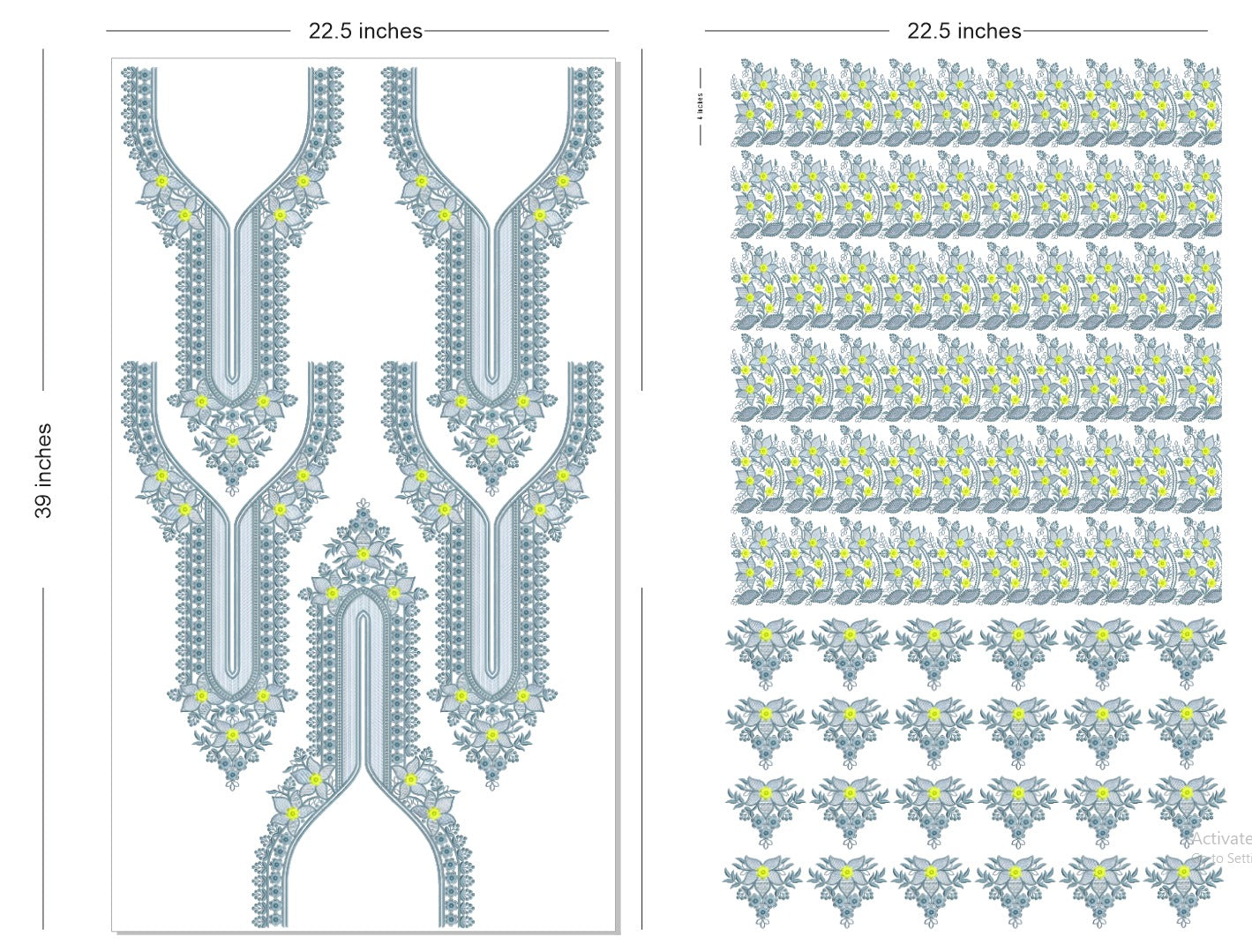 🔥 Premium HD Embroidery-Effect DTF Sticker Set (Neck + 2 Meter Border)