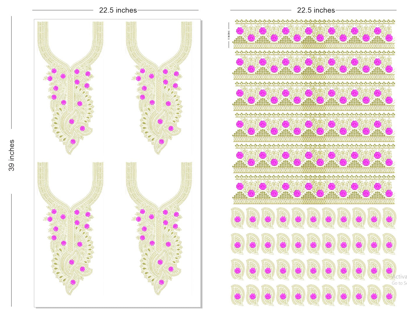 🔥 Premium HD Embroidery-Effect DTF Sticker Set (Neck + 2 Meter Border)