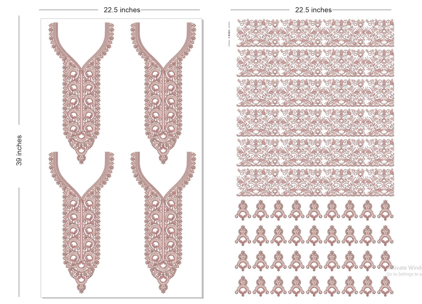 🔥 Premium HD Embroidery-Effect DTF Sticker Set (Neck + 2 Meter Border)