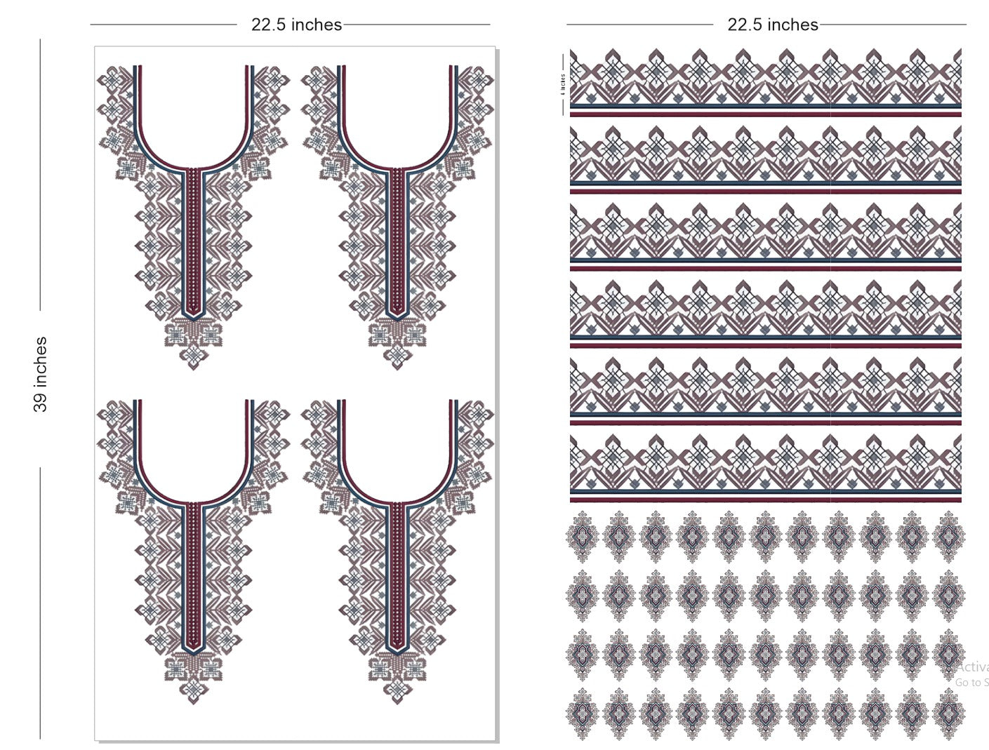🔥 Premium HD Embroidery-Effect DTF Sticker Set (Neck + 2 Meter Border)