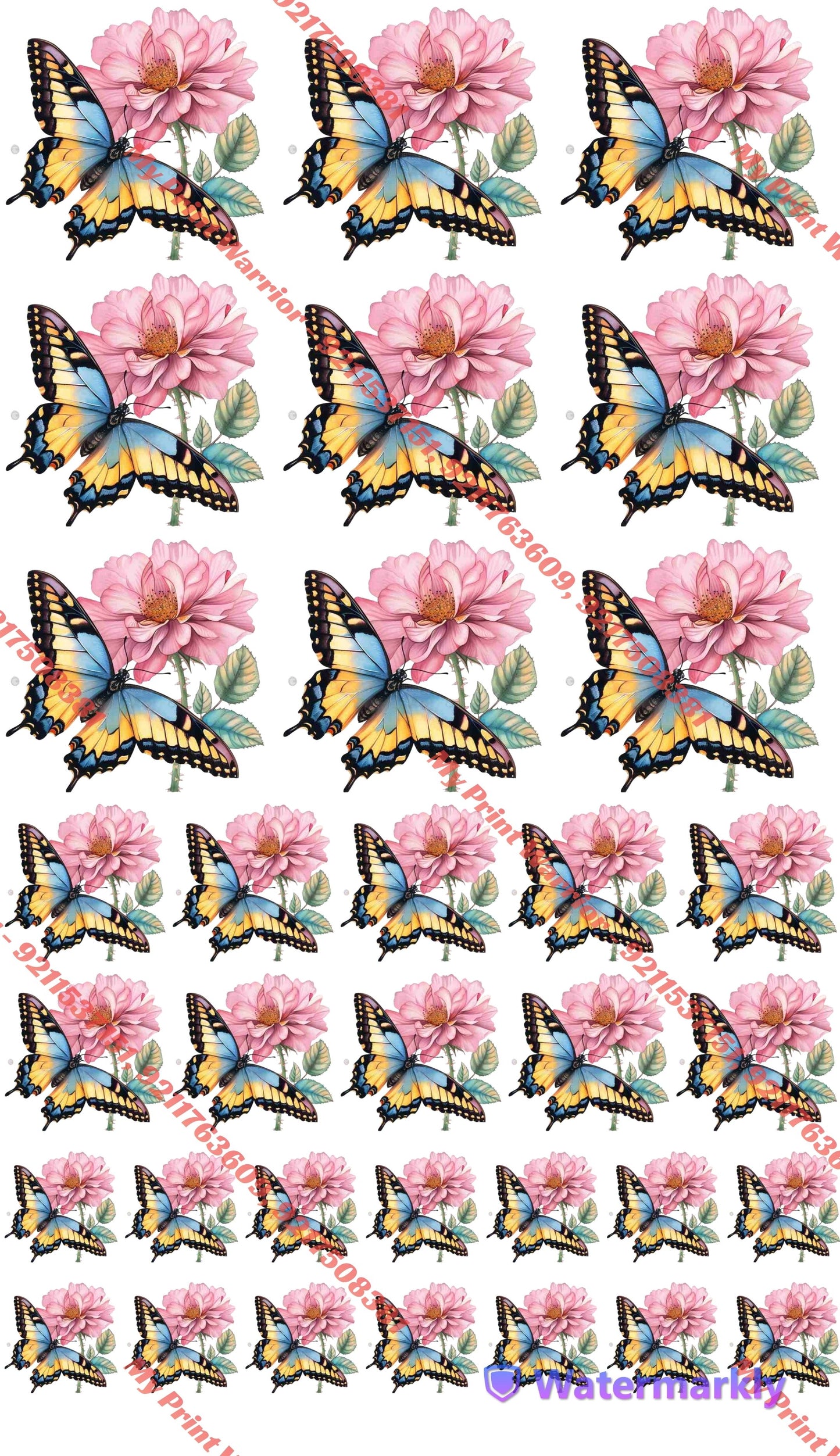 🦋 Butterfly Floral DTF Sheet | 1 Meter| 22.5 x 39 Inches