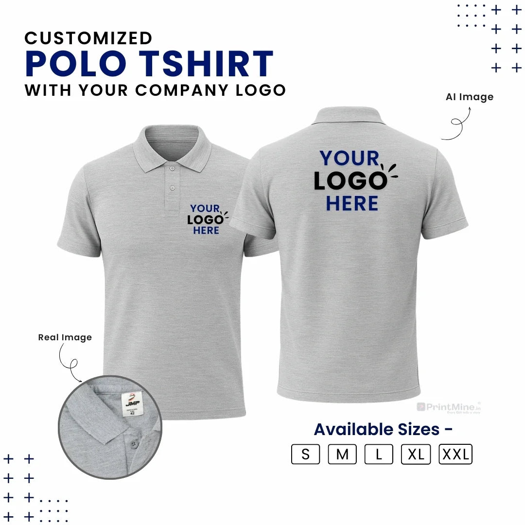 Customized Polo T-Shirt With Your Company Logo | Order Logo Printed Tees | PrintMine.in