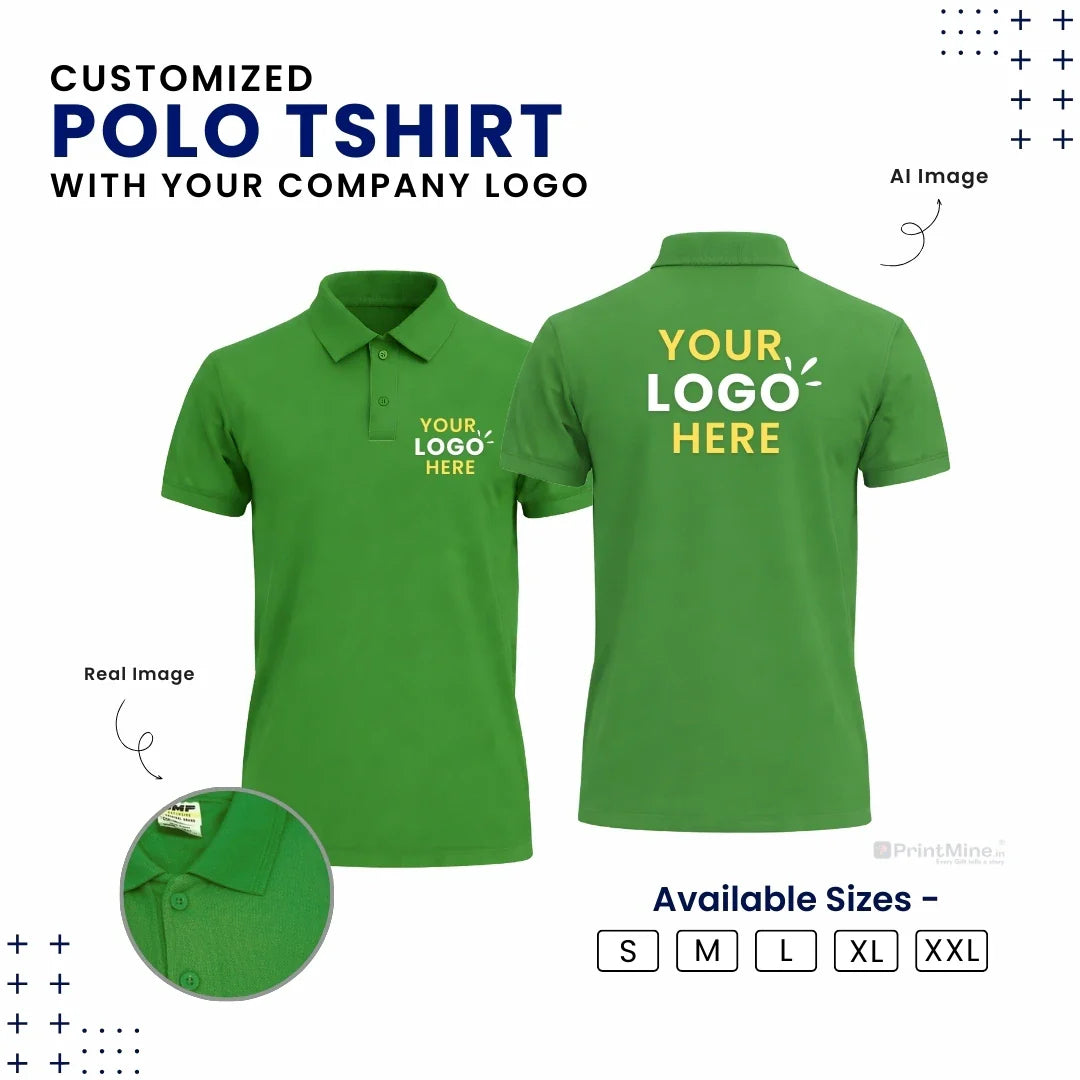 Customized Polo T-Shirt With Your Company Logo | Order Logo Printed Tees | PrintMine.in