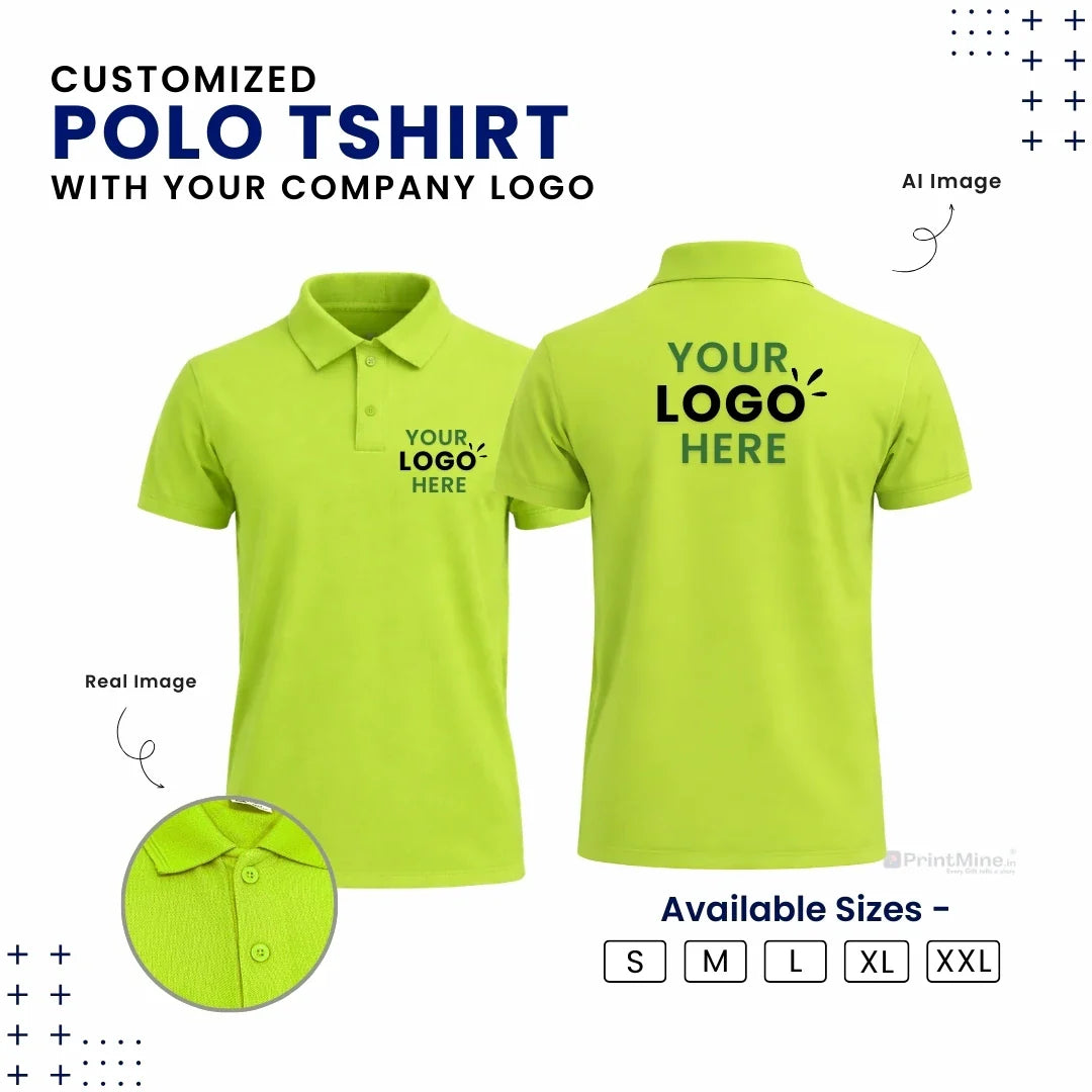Customized Polo T-Shirt With Your Company Logo | Order Logo Printed Tees | PrintMine.in