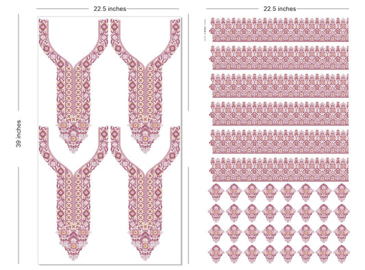 🔥 Premium HD Embroidery-Effect DTF Sticker Set (Neck + 2 Meter Border)
