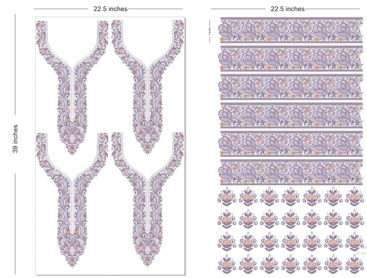 🔥 Premium HD Embroidery-Effect DTF Sticker Set (Neck + 2 Meter Border)