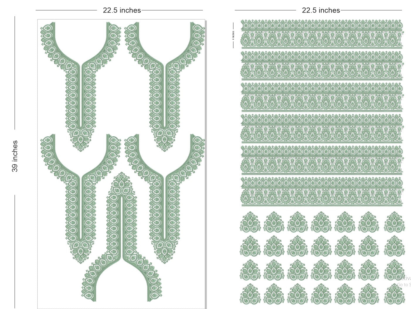 🔥 Premium HD Embroidery-Effect DTF Sticker Set (Neck + 2 Meter Border)