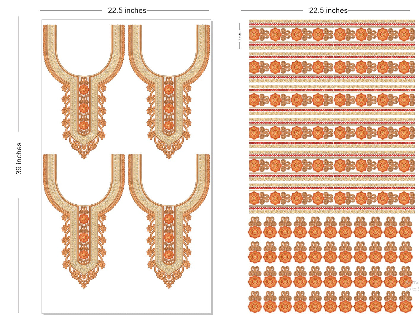 🔥 Premium HD Embroidery-Effect DTF Sticker Set (Neck + 2 Meter Border)