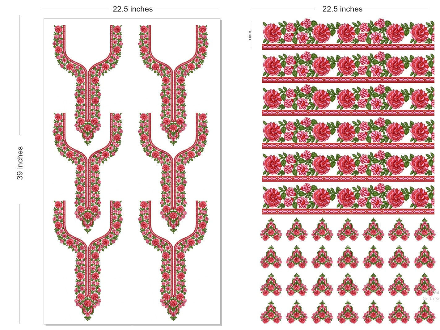 🔥 Premium HD Embroidery-Effect DTF Sticker Set (Neck + 2 Meter Border)