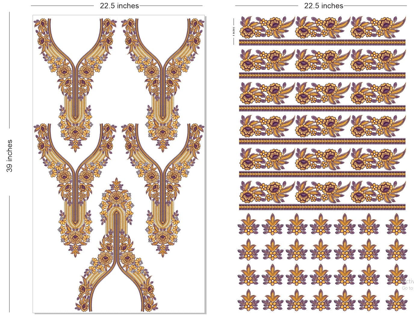 🔥 Premium HD Embroidery-Effect DTF Sticker Set (Neck + 2 Meter Border)