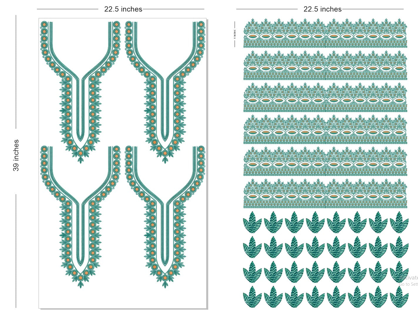🔥 Premium HD Embroidery-Effect DTF Sticker Set (Neck + 2 Meter Border)