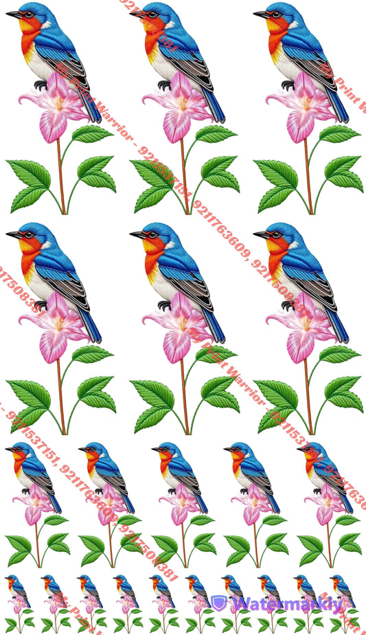🔥 Bird & Floral DTF Sheet  | 1 Meter | 22.5 x 39 Inches