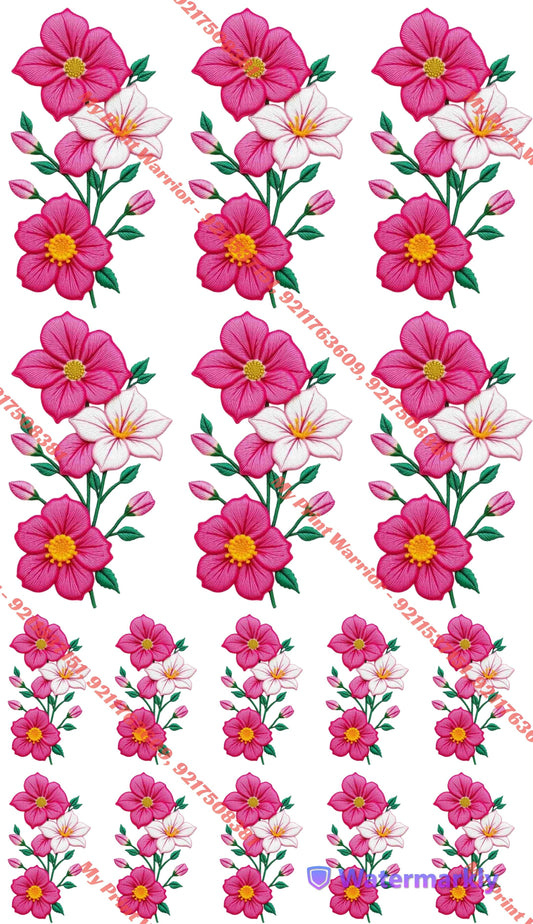 🌸 Pink Floral DTF Sheet | 1 Meter | 22.5 x 39 Inches
